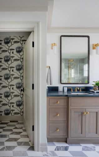 Spinnaker Floral wallpaper bathroom