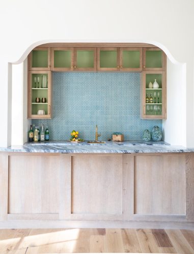 Blue Tiled Backsplash