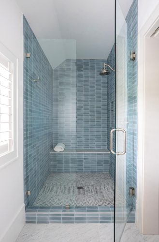 Boone Hall Blue Tiled Shower