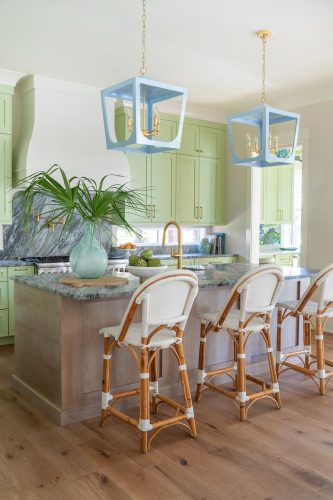 Green Kitchen Island & Chairs