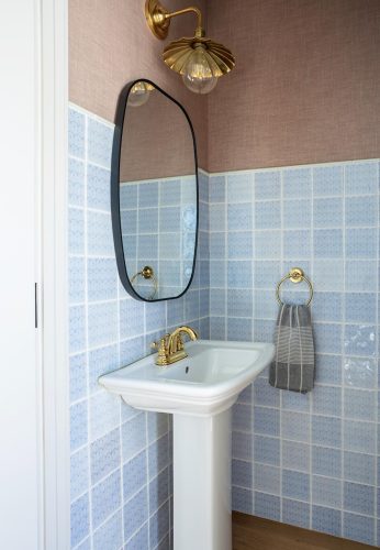 Spinnaker Blue and white tiled bathroom