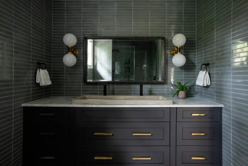 Eagle Lane dark colored bathroom 