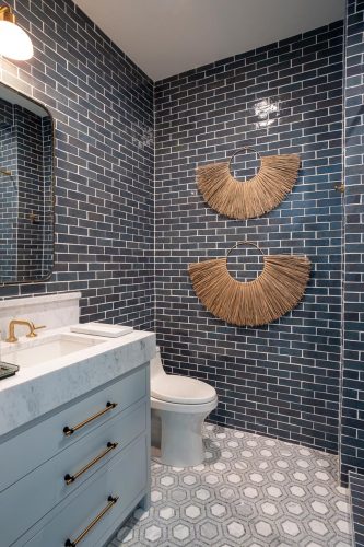 Eagle Lane Dark Tiled Bathroom