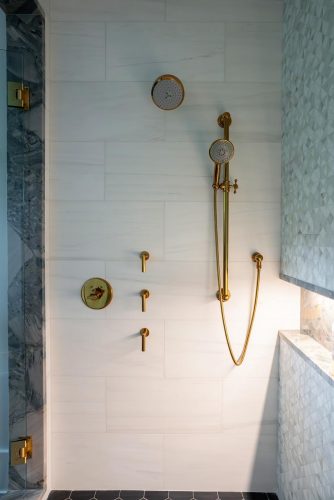 Eagle Lane gold shower fixtures